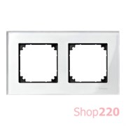 Рамка 2 поста, белый бриллиант, Merten M-Elegance Стекло MTN404219