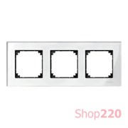 Рамка 3 поста, белый бриллиант, Merten M-Elegance Стекло MTN404319