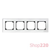 Рамка 4 поста, белый бриллиант, Merten M-Elegance Стекло MTN404419