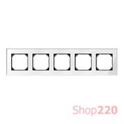 Рамка 5 постов, белый бриллиант, Merten M-Elegance Стекло MTN404519