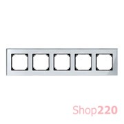 Рамка 5 постов, серебряный бриллиант, Merten M-Elegance Стекло MTN4050-3260