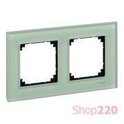 Рамка 2 поста, зеленый изумруд, Merten M-Elegance Стекло MTN404204