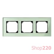 Рамка 3 поста, зеленый изумруд, Merten M-Elegance Стекло MTN404304