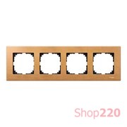 Рамка 4 поста, бук, Merten M-Elegance Дерево MTN4054-3470