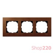 Рамка 3 поста, вишня, Merten M-Elegance Дерево MTN4053-3472