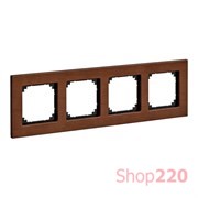 Рамка 4 поста, вишня, Merten M-Elegance Дерево MTN4054-3472
