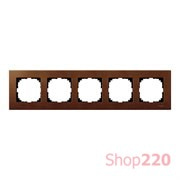 Рамка 5 постов, вишня, Merten M-Elegance Дерево MTN4055-3472