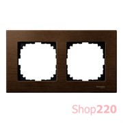 Рамка 2 поста, орех, Merten M-Elegance Дерево MTN4052-3473