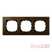 Рамка 3 поста, орех, Merten M-Elegance Дерево MTN4053-3473