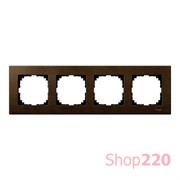 Рамка 4 поста, орех, Merten M-Elegance Дерево MTN4054-3473