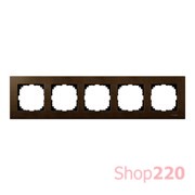 Рамка 5 постов, орех, Merten M-Elegance Дерево MTN4055-3473