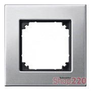 Рамка 1 пост, платина-серебро, Merten M-Elegance Металл MTN403160