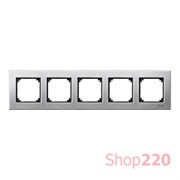 Рамка 5 постов, платина-серебро, Merten M-Elegance Металл MTN403560