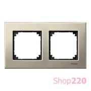 Рамка 2 поста, титан, Merten M-Elegance Металл MTN403205
