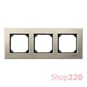 Рамка 3 поста, титан, Merten M-Elegance Металл MTN403305