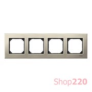 Рамка 4 поста, титан, Merten M-Elegance Металл MTN403405