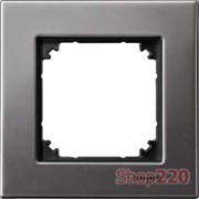 Рамка 1 пост, серый родий, Merten M-Elegance Металл MTN403114