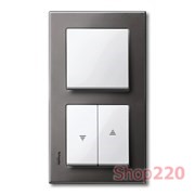 Рамка 2 поста, серый родий, Merten M-Elegance Металл MTN403214