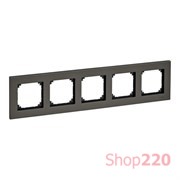 Рамка 5 постов, серый родий, Merten M-Elegance Металл MTN403514