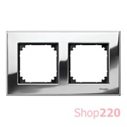 Рамка 2 поста, хром, Merten M-Elegance Металл MTN403239