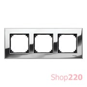 Рамка 3 поста, хром, Merten M-Elegance Металл MTN403339