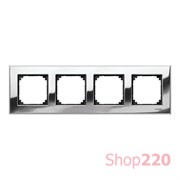Рамка 4 поста, хром, Merten M-Elegance Металл MTN403439