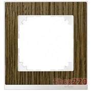 Рамка 1 пост, дуб/белый, Merten M-Pure MTN4010-3674