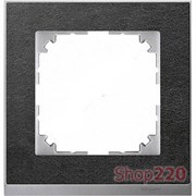 Рамка 1 пост, сланец/алюминий, Merten M-Pure MTN4010-3669