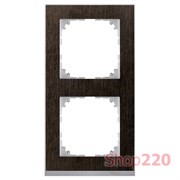 Рамка 2 поста, венге/алюминий, Merten M-Pure MTN4020-3671