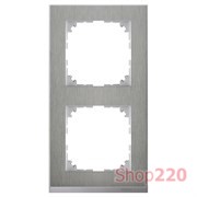 Рамка 2 поста, сталь/алюминий, Merten M-Pure MTN4020-3646