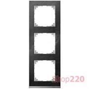 Рамка 3 поста, сланец/алюминий, Merten M-Pure MTN4030-3669