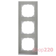 Рамка 3 поста, сталь/алюминий, Merten M-Pure MTN4030-3646