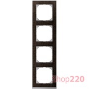 Рамка 4 поста, венге/алюминий, Merten M-Pure MTN4040-3671