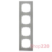 Рамка 4 поста, сталь/алюминий, Merten M-Pure MTN4040-3646