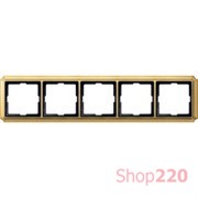 Рамка 5 постов, блестящая латунь, Merten Antik MTN483521