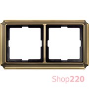 Рамка 2 поста, античная латунь, Merten Antik MTN483243