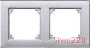 Рамка 2 поста, алюминий, Merten M-PLAN MTN486260