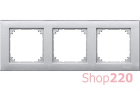 Рамка 3 поста, алюминий, Merten M-PLAN MTN486360