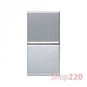 Выключатель 1-клавишный, 1мод., серебристый, Zenit ABB N2101 PL