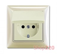 Розетка влагозащищенная IP44 в сборе с рамкой, слоновая кость, ABB 20 EUCKD-92-507 Basic 55