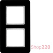 Рамка 2 поста, черное стекло, Q.7 Berker 10126076