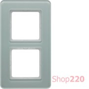 Рамка 2 поста, белое стекло, Q.7 Berker 10126079