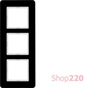 Рамка 3 поста, черное стекло, Q.7 Berker 10136076