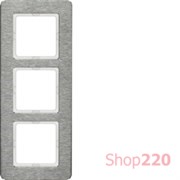 Рамка 3 поста, вертикальная, нержавеющая сталь, Q.7 Berker 10136083