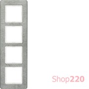 Рамка 4 поста, вертикальная, нержавеющая сталь, Q.7 Berker 10146083