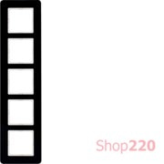 Рамка 5 постов, черное стекло, Q.7 Berker 10156076