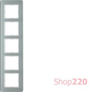 Рамка 5 постов, белое стекло, Q.7 Berker 10156079