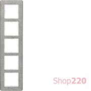 Рамка 5 постов, вертикальная, нержавеющая сталь, Q.7 Berker 10156083