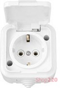 Розетка накладная, белый, IP 54, Пралеска Bylectrica РА16-297