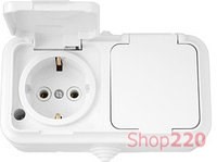 Розетка двойная накладная, белый, IP 54, Пралеска Bylectrica РА16-303